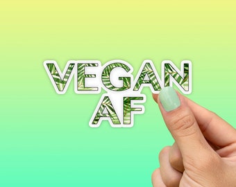 Vegan AF Sticker, Best Friend Gift, Funny Sticker, Cute Stickers, Vegetarian, Macbook Decal, Laptop Stickers, Water Bottle Sticker