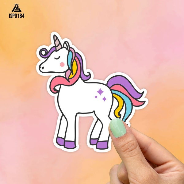 Cute Unicorn Sticker, Best Friend Gift, Cute Stickers, Animal Decals, Macbook Decal, Laptop Stickers, Water Bottle Decal, Trendy Stickers