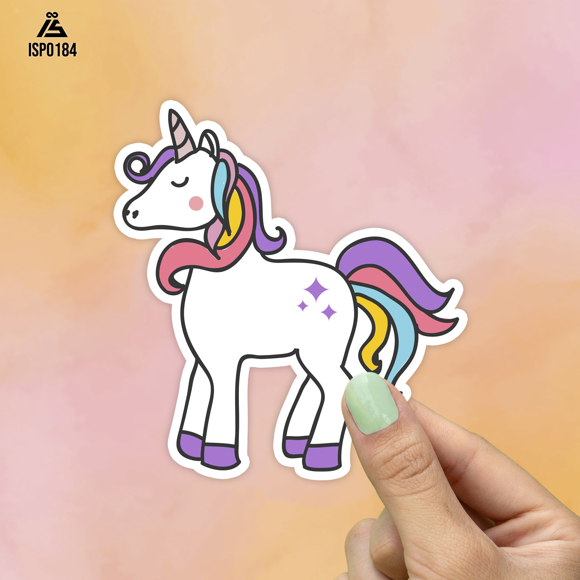 RORANIC Unicorn Stickers for Girls Kids,50Pcs Reusable Matte Waterproof  Vinyl Unicorn Sticker for Water Bottles,Colorful Aesthetic Rainbow Stickers