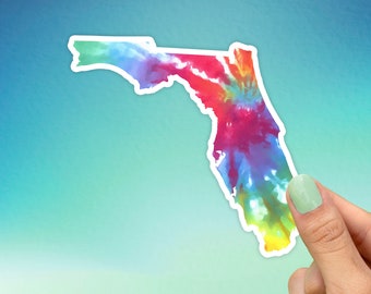 Florida Tie Dye Sticker, Travel Stickers, Best Friend Gift, Cute Stickers, Macbook Decal, Laptop Stickers, Water Bottle Stickers, Decals