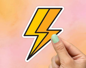 Lightning Bolt Sticker, Trendy Stickers, Best Friend Gift, Cute Stickers, Macbook Decal, Laptop Stickers, Water Bottle Stickers, Decals