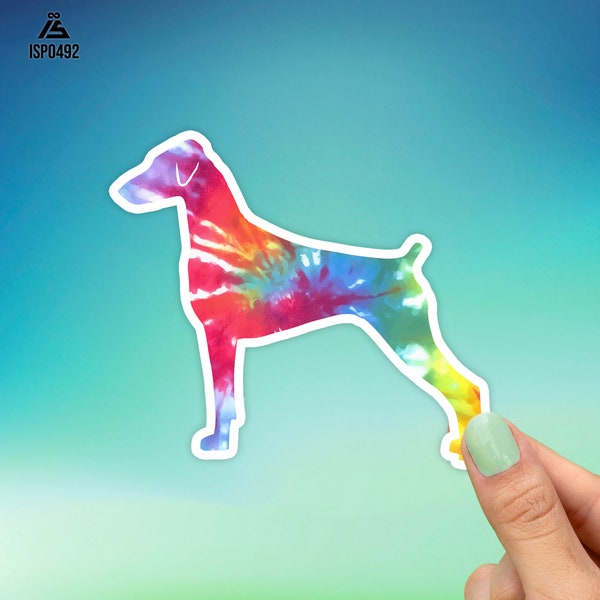 Doberman Pinscher Tie Dye Sticker, Best Friend Gift, Dog Stickers, Cute Stickers, Animal Decals, Macbook Decal, Laptop Stickers, Sticker