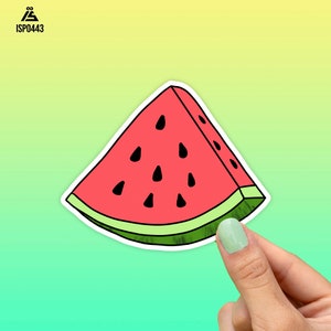 Watermelon Slice Sticker, Fruit Sticker, Best Friend Gift, Cute Stickers, Food Decal, MacBook Decal, Water Bottle Stickers, Tumbler Sticker afbeelding 1