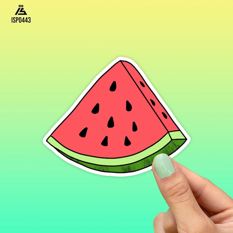 Watermelon Slice Sticker, Fruit Sticker, Best Friend Gift, Cute Stickers, Food Decal, MacBook Decal, Water Bottle Stickers, Tumbler Sticker afbeelding 1