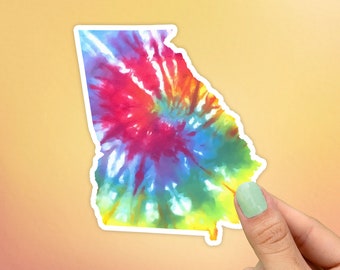 Georgia Tie Dye Sticker, Travel Stickers, Best Friend Gift, Cute Stickers, Macbook Decal, Laptop Stickers, Water Bottle Stickers, Decals