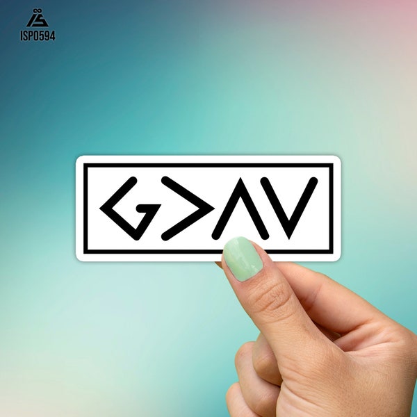 God Is Greater Than the Highs and Lows Sticker, Religious Jesus Quote Decal, Best Friend Gift, Macbook Laptop Sticker, Water Bottle Sticker