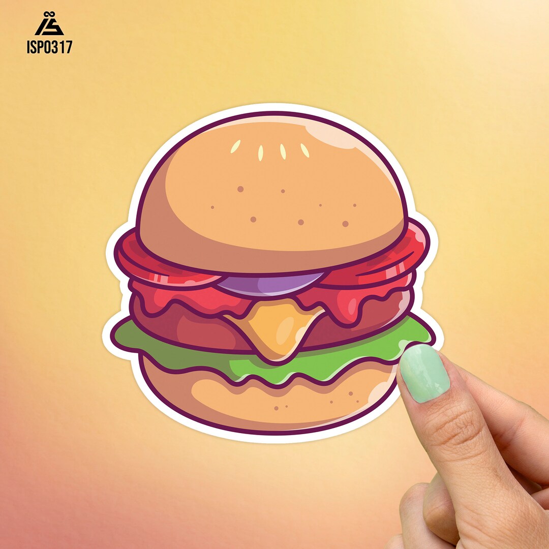Hamburger Sticker Best Friend Gift Food Stickers Cute Etsy