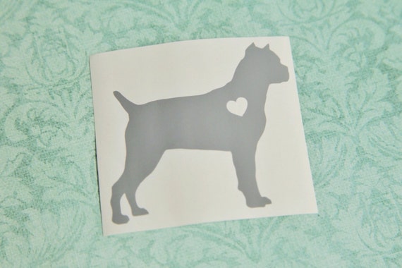 Cane Corso W Heart Ear Crop Car Laptop Vinyl Decal Sticker
