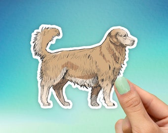 Golden Retriever Sticker, Best Friend Gift, Dog Stickers, Cute Stickers, Animal Decals, Macbook Decal, Laptop Stickers, Water Bottle Decal