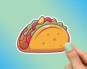 Taco Sticker, Best Friend Gift, Food Stickers, Cute Stickers, Macbook Decal, Laptop Stickers, Water Bottle Stickers, Computer Stickers