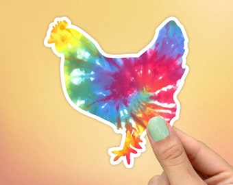 Tie Dye Chicken Sticker, Best Friend Gift, Cute Stickers, Animal Decals, Macbook Decal, Laptop Stickers, Water Bottle Decal, Trendy Stickers