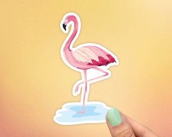 Flamingo Sticker, Best Friend Gift, Cute Stickers, Animal Decals, Macbook Decal, Laptop Stickers, Water Bottle Decal, Pink Flamingo