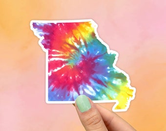 Missouri Tie Dye Sticker, Travel Stickers, Best Friend Gift, Cute Stickers, Macbook Decal, Laptop Stickers, Water Bottle Stickers, Decals