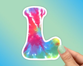 Tie Dye Letter "L" Font Sticker, Best Friend Gift, Cute Stickers, Macbook Decal, Laptop Sticker, Water Bottle Sticker, Personalized Initials