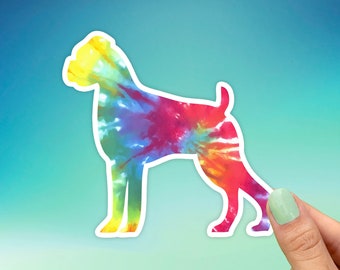 Boxer Tie Dye Sticker, Best Friend Gift, Dog Stickers, Cute Stickers, Animal Decals, Macbook Decal, Laptop Stickers, Boxer Dog Sticker