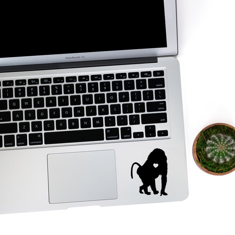 Baboon monkey w/ Heart sticker monkey sticker Car Laptop Vinyl Decal Sticker image 2