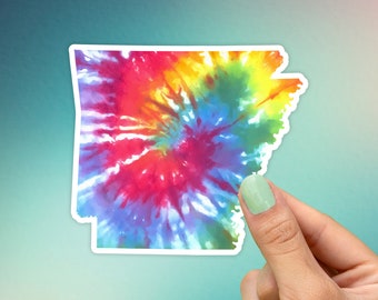 Arkansas Tie Dye Sticker, Travel Stickers, Best Friend Gift, Cute Stickers, Macbook Decal, Laptop Stickers, Water Bottle Stickers, Decals