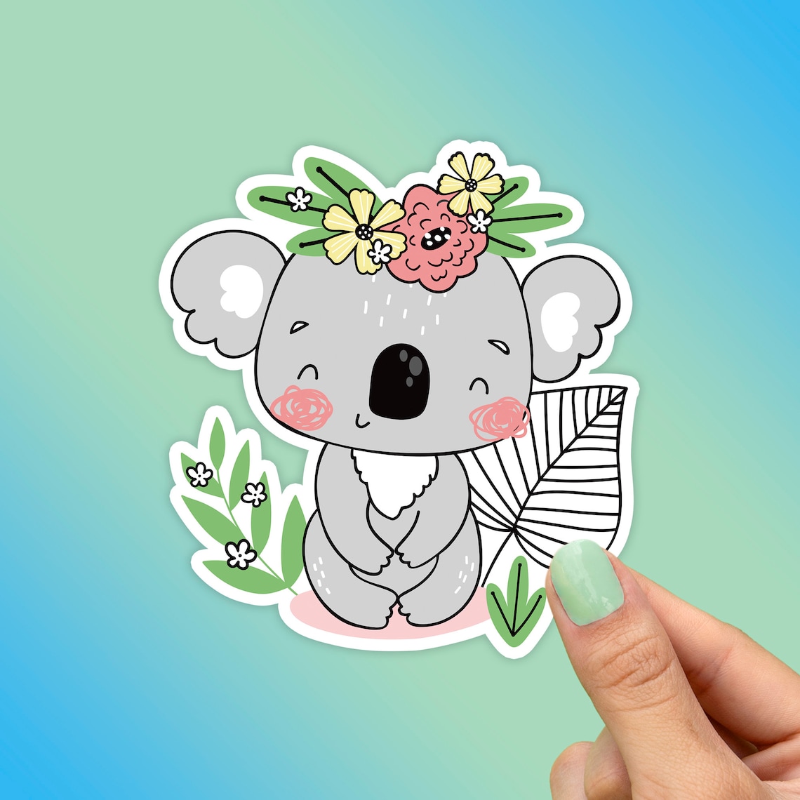 Cute Koala Sticker Best Friend Gift Kawaii Stickers Animal Etsy