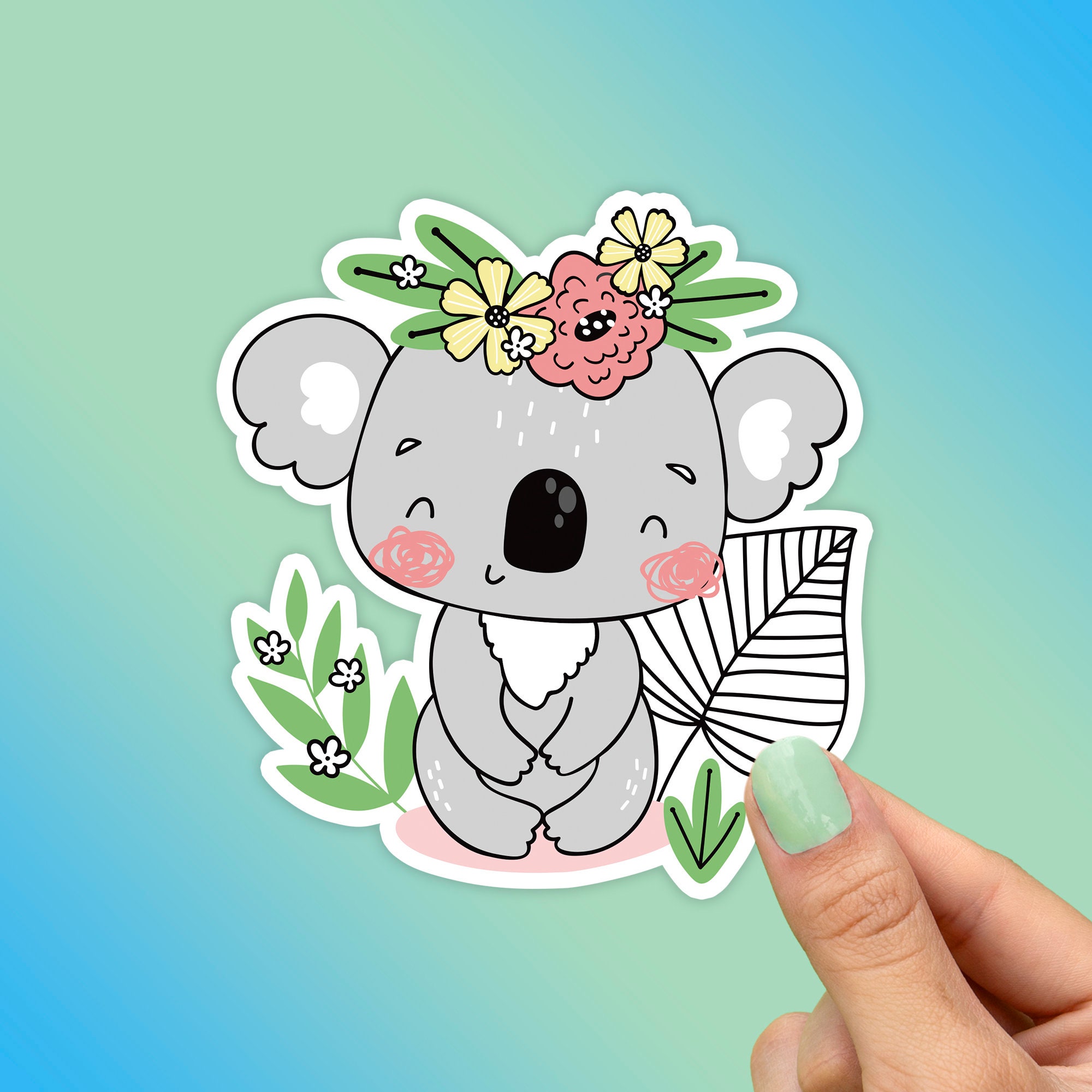 Cute Koala Sticker Best Friend Gift Kawaii Stickers Animal Etsy