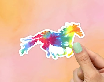 Tie Dye Horse Sticker, Best Friend Gift, Cute Stickers, Animal Decals, Macbook Decal, Laptop Stickers, Water Bottle Decal, Trendy Stickers