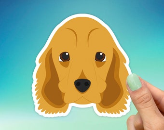 Cocker Spaniel Dog Head Sticker, Best Friend Gift, Dog Stickers, Cute Stickers, Animal Decals, Macbook Decal, Laptop Stickers, Water Bottle