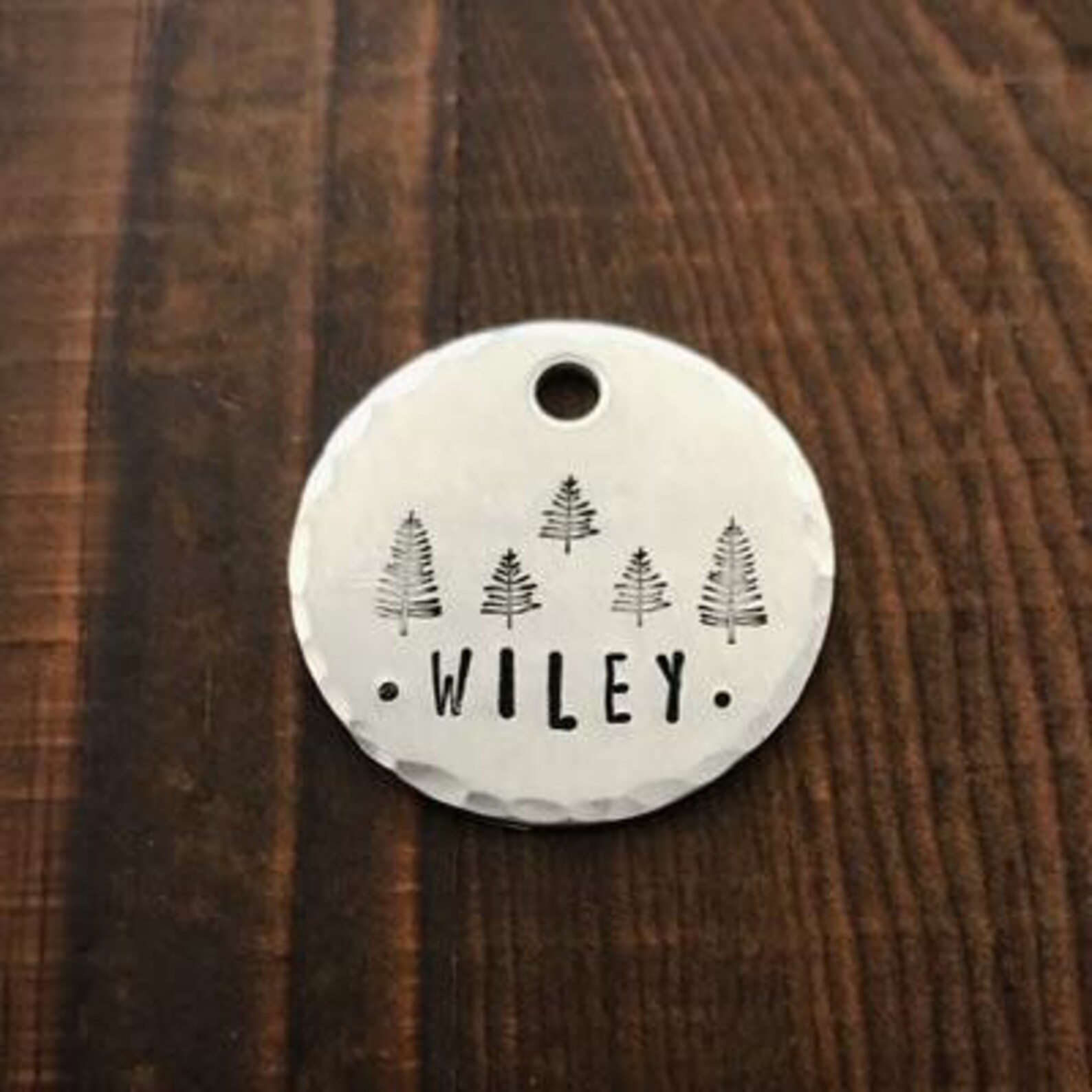 Hiker Handstamped Metal Dog Tag Etsy