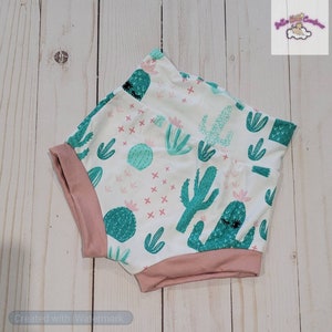 White Eyelash Cactus, boho Bummies, Bummies for baby girl, Bummies, 6 to 12 months