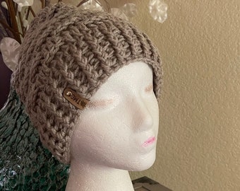 Chunky Crochet Beanie: Warm Winter Hat, Adult Large/medium 