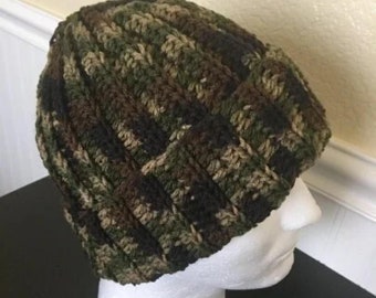 Camo Beanie: Chunky Knit Camouflage Hat