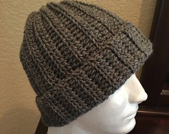 Chunky Ribbed Crochet Beanie: Warm Winter Hat