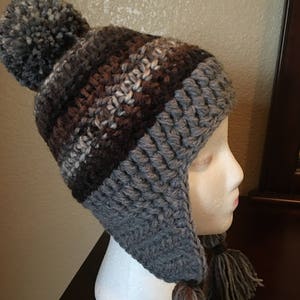 Chunky earflap Hat,EarFlap Beanie,Ear flap Winter,EarFlap Warm beanie,Pompom Kids earflap,men,women,boys girls ear flap,Tassel earflap hat