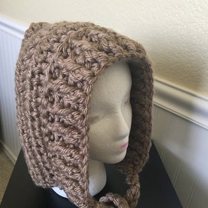 Chunky Women&#39;s Hood,Crochet Earflap,Burnt,Winter Hood,Fall Fashion Hood,Hooded for ladies,Crochet hooded,Super Bulky,one dize fits all