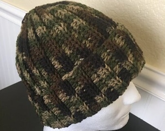 Camo men's hat,Camouflage winter beanie, Boys hat,Hunters Beanie,Daddy&Me HATS,Crochet girls hat,Camo women hat,chunky Knit hat,Hunting Hat