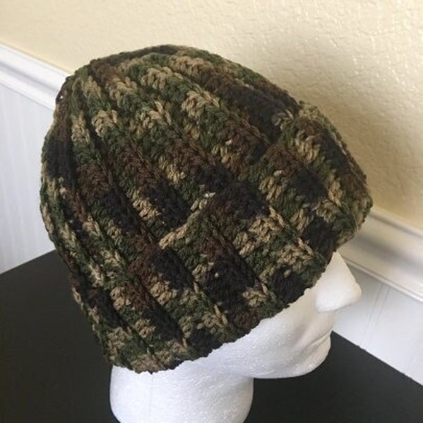Camo men's hat,Camouflage winter beanie, Boys hat,Hunters Beanie,Daddy&Me HATS,Crochet girls hat,Camo women hat,chunky Knit hat,Hunting Hat