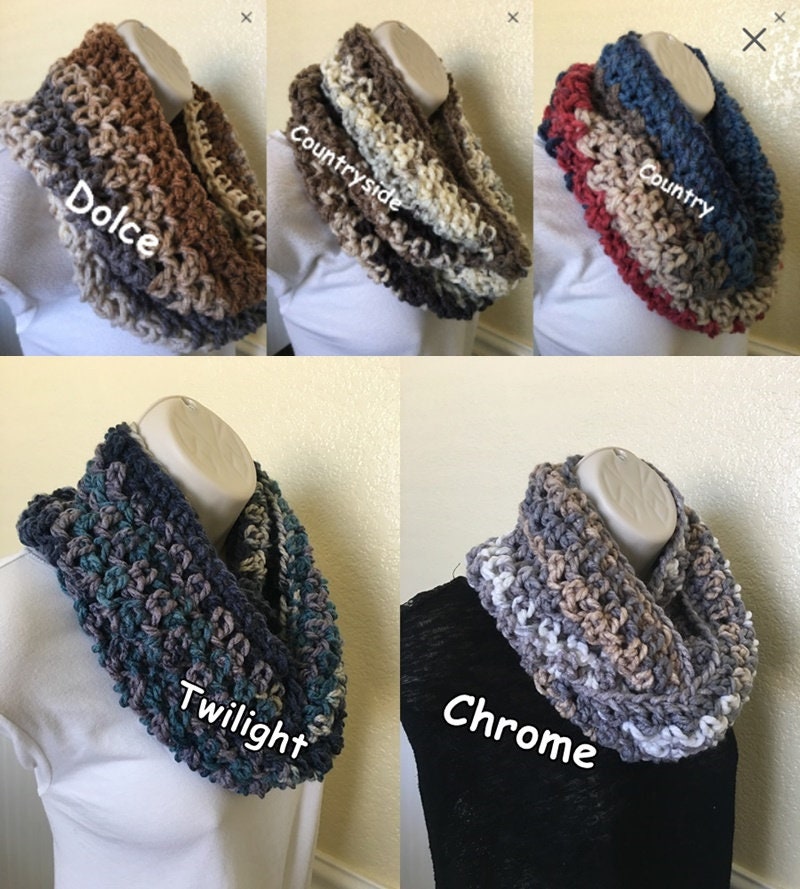 Handmade Chunky Crochet Infinity Scarf Crafted From a Cozy Acrylic-wool ...