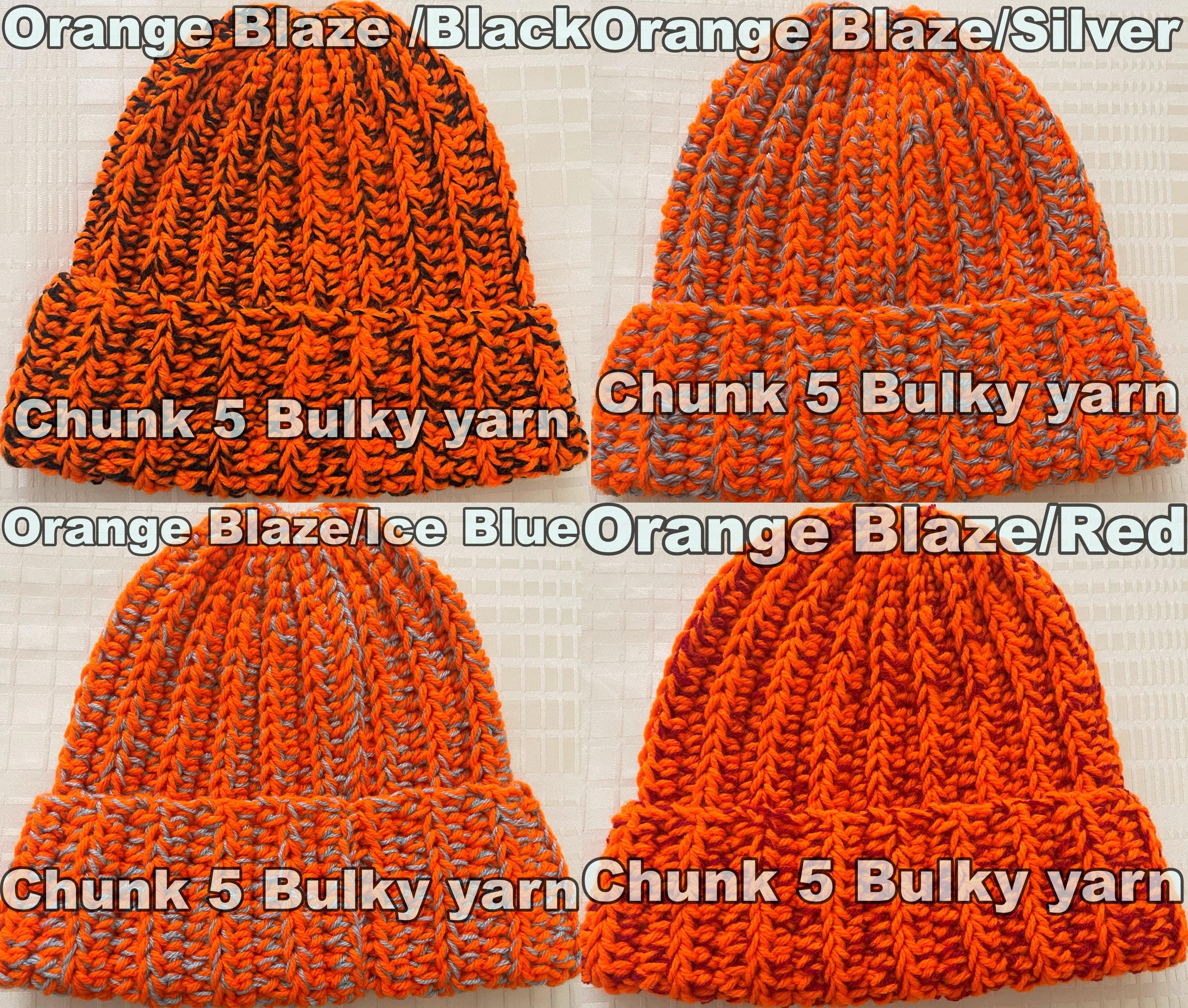 Blaze Orange Camo Beanie: Chunky Crochet Hunter Hat - Etsy