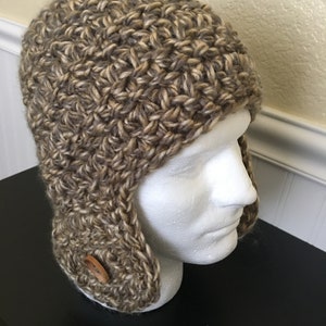 Chunky ear flap Hat,Ear Flap Winter Beanie,Men&#39;s Ear Flap,Teen&#39;s Women&#39;s ear warmer,Super Bulky soft yarn,Cold Weather ear flap,Kids earflap