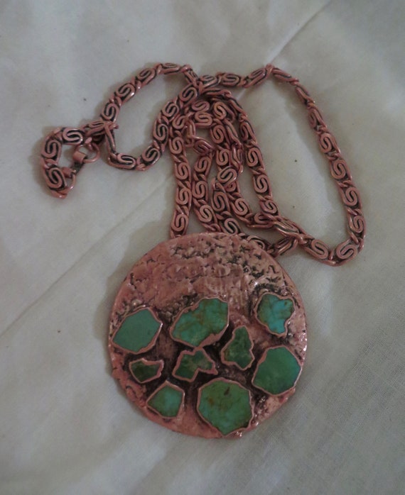 Bell Trading Post Copper Turquoise Necklace - image 3