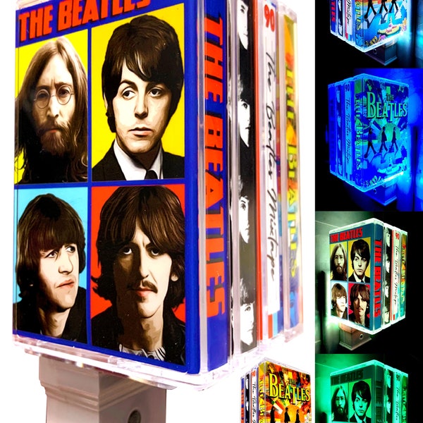 The Beatles Night Light-Retro Cassette Tape Design-The Beatles Album Cover Art-Colorchanging LED--The Beatles Wall Art