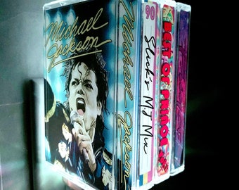 Personalized Album Cover Art Mood Lamp/Night Light with Color Changing LED and Light-Absorbing Graphics on a Vintage Modern Cassette Design