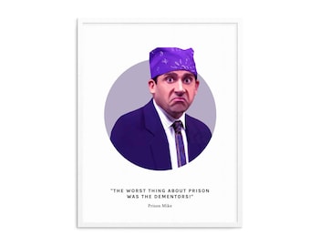 Arte de pared con cita de Prison Mike, cita de Dementores, arte de pared de The Office, regalo de cumpleaños de Navidad para un amigo, esposo, regalo con impresión de Michael Scott
