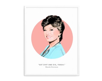 Blanche Devereaux quote print, Flirting is part of my heritage, Golden Girls wall art, Golden Girls Christmas birthday gift for friend fan