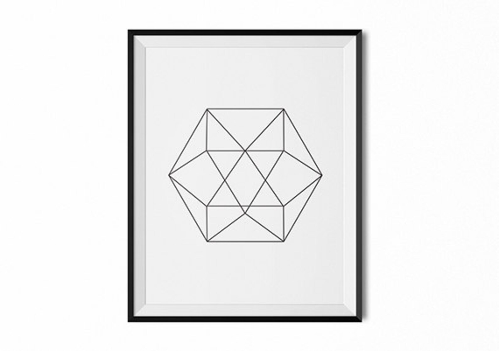 Prism Wall Art Modern Wall Decor Black and White Art Etsy
