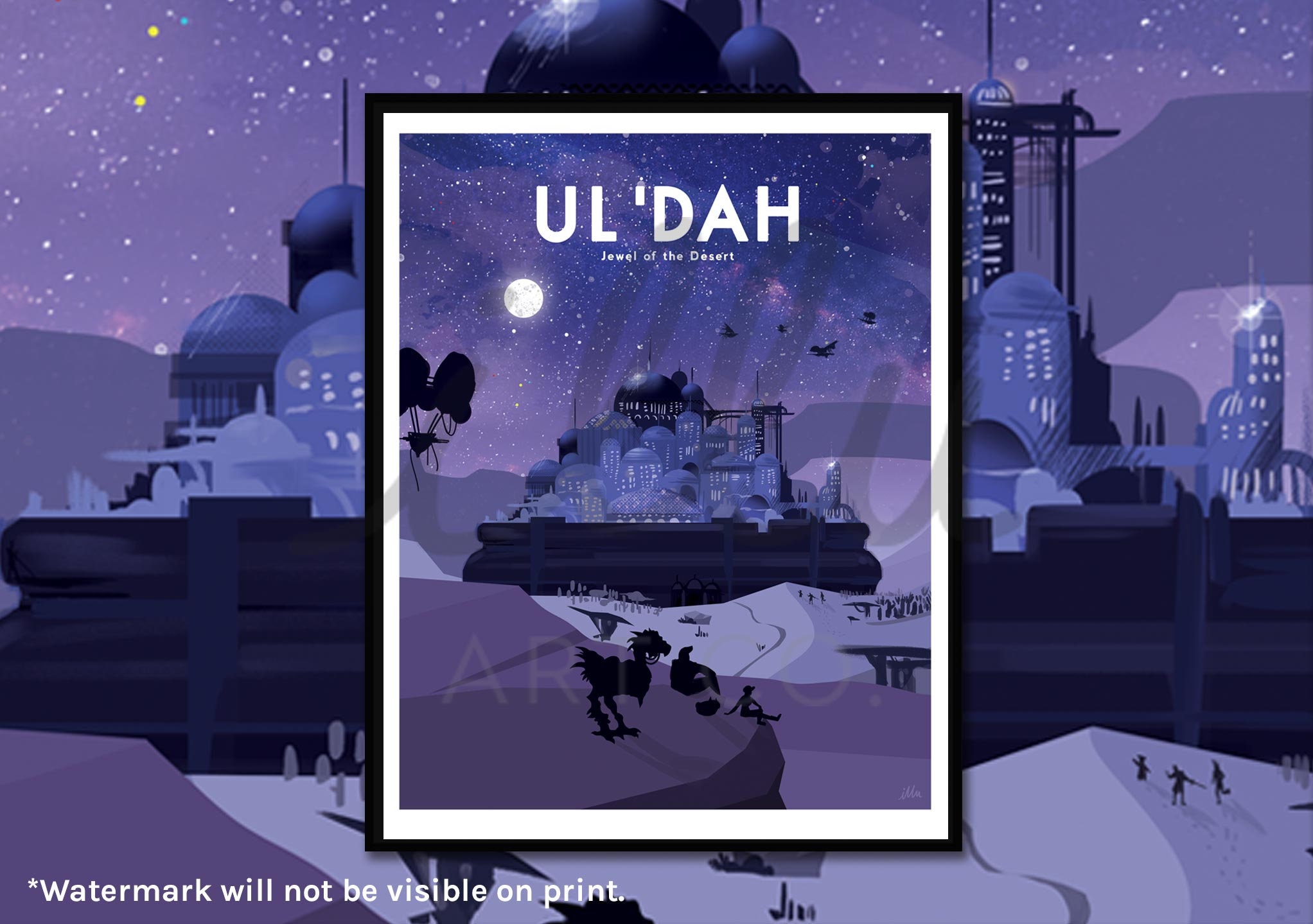 Ul'dah Art Print, FFXIV Art, Final Fantasy, Nerdy Gift