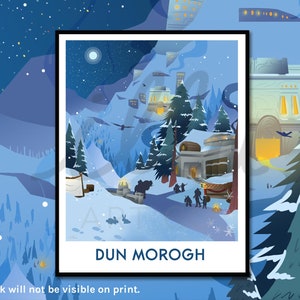 Warcraft wall art, Dun Morogh, Ironforge, gift for gamer, retro travel poster, world of warcraft print, nerdy wall art, game art, MMO