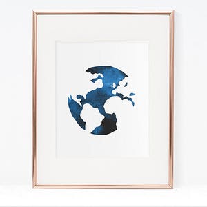 World map art, watercolor map art, modern abstract art print, minimal wall art, modern trendy print, abstract minimal art, dorm wall art