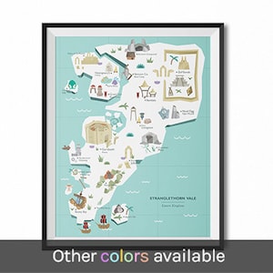 Travel poster, gift for gamer, retro travel print, travel wall art, warcraft art, desert, nerdy wall art, game art, gamer art, MMO art