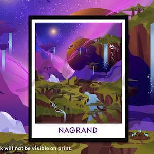 Warcraft wall art, Nagrand, Burning Crusade, gift for gamer, retro travel, world of warcraft print, nerdy wall art, game art, MMO