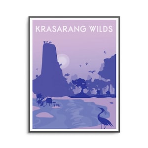Krasarang Version 1, Warcraft wall art, gift for gamer, retro travel print, travel print, world of warcraft, nerdy wall art, game art, MMO