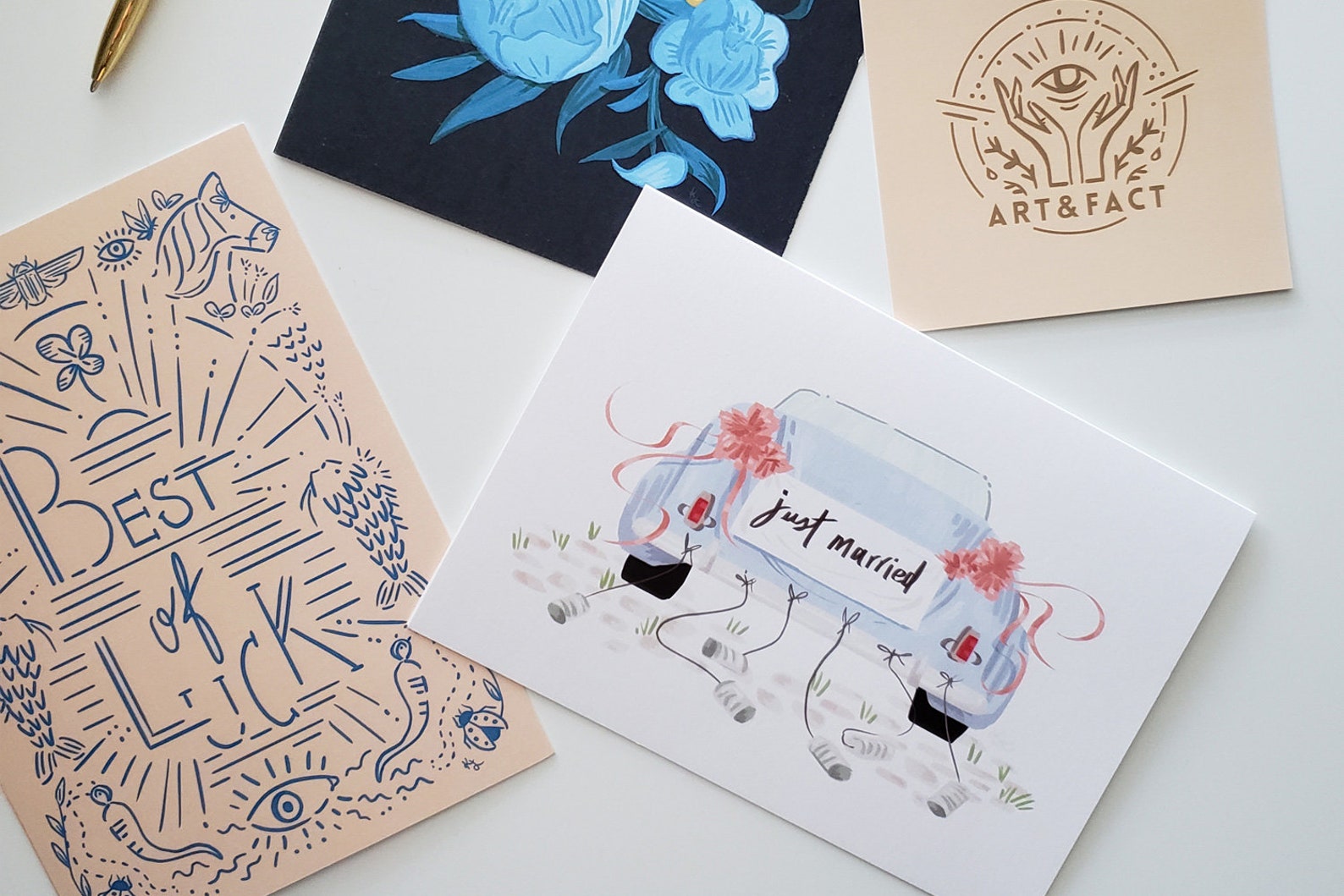 Best of Luck Card, Good Luck Card, Encouragement Greeting Card, Blank ...
